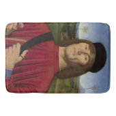 ピンクのカーネーションを持つ強い男(ルネサンス美術) バスマット (正面)