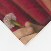 ピンクのカーネーションを持つ強い男（ルネサンス美術） フリースブランケット (角)