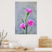 ピンクのカーネーションズガーデンアートポスター3 ポスター (キッチン)