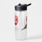 ピンクのカーネーションパーソナライズされた花 ウォーターボトル (左面)