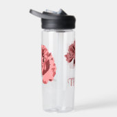 ピンクのカーネーションパーソナライズされた花 ウォーターボトル (右面)