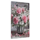 ピンクのカーネーションフローラフラワーアレンジメントブラック クリップボード (右)