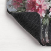 ピンクのカーネーションフローラフラワーアレンジメントブラック マウスパッド (コーナー)