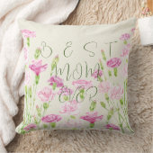 ピンクのカーネーション柄マザーズデイ枕2 クッション (ブランケット)