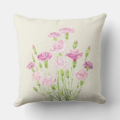 ピンクのカーネーション柄マザーズデイ枕2 クッション (裏面)