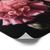 ピンクのカーネーション花アートプリントポスター ポスター (角)