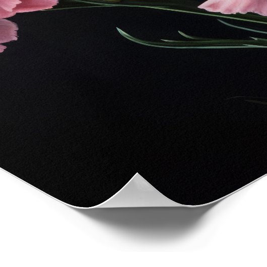 ピンクのカーネーション花アートプリントポスター ポスター (角)