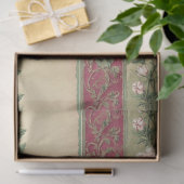 ピンクのカーネーション花ヴィンテージエフェメラ模様 薄葉紙 (ギフト)