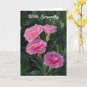 ピンクのカーネーション花園アートシンパカード カード (黄色い花)