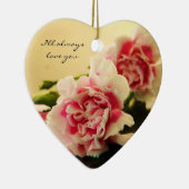 ピンクのカーネーション セラミックオーナメント (右)