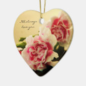 ピンクのカーネーション セラミックオーナメント (左)