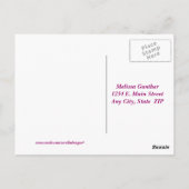 ピンクのカーネーション ポストカード (裏面)