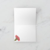 ピンクのカーネーション ラックス モダン フラワー ウェディング サンキューカード (内部)