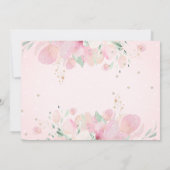 ピンクのカーバルーン花が赤ちゃんシャワーでドライブ 招待状 (裏面)