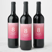 ピンクのカ結婚ンパーニュのテーカスタムブルのラベル ワインラベル (ボトル)