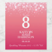 ピンクのカ結婚ンパーニュのテーカスタムブルのラベル ワインラベル (シングルラベル)