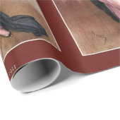 ピンクのガウンのヴィンテージの Edwardianの魅力的な女性 ラッピングペーパー (ロールコーナー)