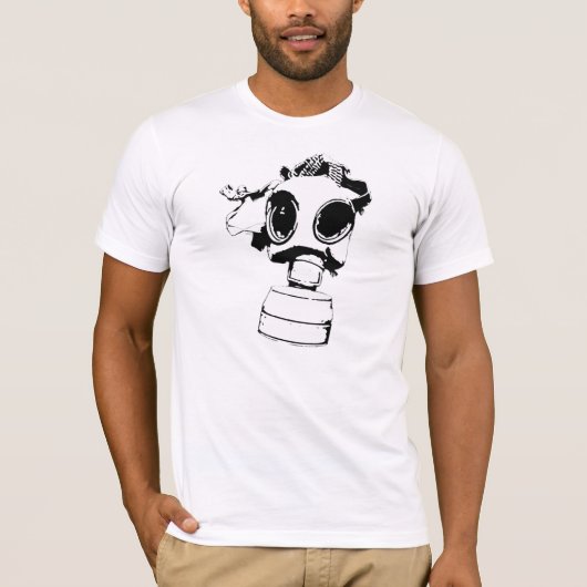 ピンクのガスマスクの女性Twofer薄い長袖 Tシャツ (正面)