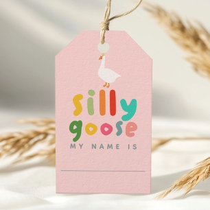 ピンクのガチョウのぬいぐるみ養子縁組ギフト 誕生日パーティーの記念品 ギフトタグ