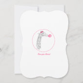 ピンクのガムとキリン パーティー招待状 招待状 (裏面)