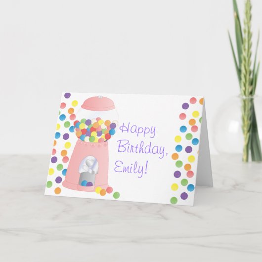 ピンクのガムボールマシン カード (正面)