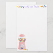 ピンクのガムボールマシン 便箋 (正面/裏面)