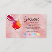 ピンクのガラス質の光沢のネイルアートのサロン ロイヤリティカード (裏面)