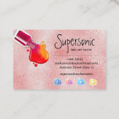 ピンクのガラス質の光沢のネイルアートのサロン 名刺 (裏面)