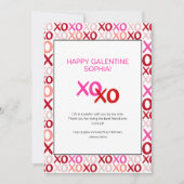 ピンクのガレンティンの日 XOXO 現代の親友の名前 シーズンカード (正面)