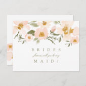 ピンクのガーデニアの水彩私の花嫁になる インビテーションポストカード (正面/裏面)