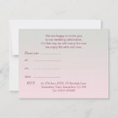 ピンクのガーベラのデイジーの結婚式招待状 招待状 (裏面)