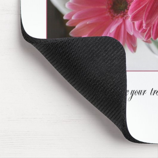 ピンクのガーベラのデイジーの花の宗教引用文 マウスパッド (コーナー)