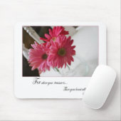 ピンクのガーベラのデイジーの花の宗教引用文 マウスパッド (マウス)