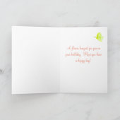 ピンクのガーベラのデイジーの花の花束のハッピーバースデー カード (内部)