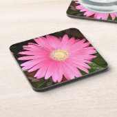 ピンクのガーベラのデイジーの花 コースター (左側)