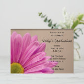 ピンクのガーベラダイジー卒業パーティー招待状 招待状 (スタンド正面)