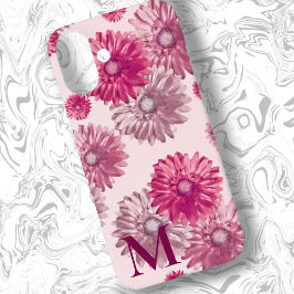 ピンクのガーベラデイジー花オンライトピンクフローラ iPhone 16 PLUSケース