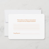 ピンクのガーベラデイジー オレンジリボン ウェディング RSVP (裏面)