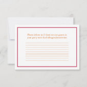 ピンクのガーベラデイジー オレンジリボン 結婚式 RSVP カード (裏面)