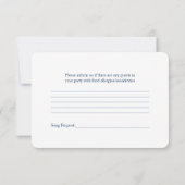 ピンクのガーベラデイジー ネイビーブルーリボン ウェディング RSVP (裏面)