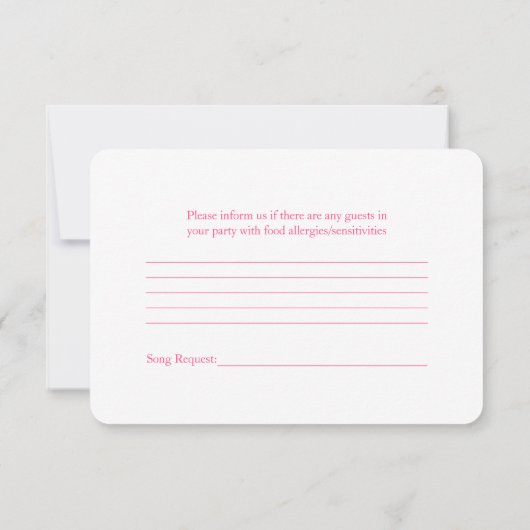 ピンクのガーベラデイジー 黄色のリボン 結婚式 出席可否連絡 出欠カード (裏面)