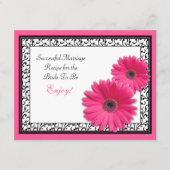 ピンクのガーベラレシピカードで結婚を成功 アドバイスカード (正面)