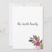 ピンクのガーランドクリスマスフラワークリスマスパーティー 招待状 (裏面)