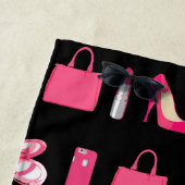 ピンクのガーリーな事--かかとの財布の化粧のデザイン ビーチタオル (インサイチュ)