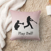 ピンクのガーリーな演劇の球の野球は枕を遊ばします クッション (ブランケット)