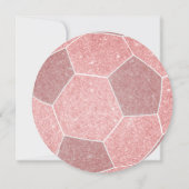 ピンクのガーリーサッカーをテーマにした誕生日パーティー 案内状 (裏面)