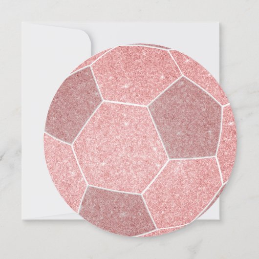 ピンクのガーリーサッカーをテーマにした誕生日パーティー 案内状 (裏面)