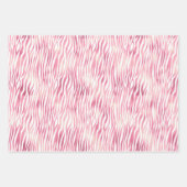 ピンクのガーリー動物のシックなドット熱帯花のパターン ラッピングペーパーシート (正面)