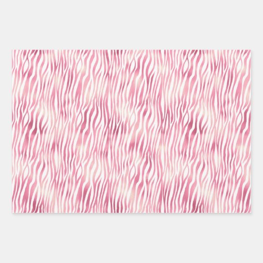 ピンクのガーリー動物のシックなドット熱帯花のパターン ラッピングペーパーシート (正面)