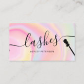 ピンクのガーリー虹のユニコーン大理石のブラシ 名刺 (正面)